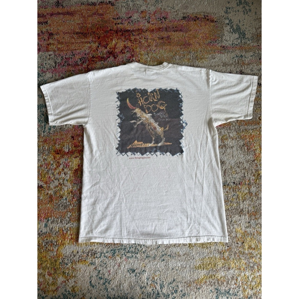Y2K 2000s Flying Dog Brewery Horn Dog Barley Wine Style Ale T-Shirt‎ Size L